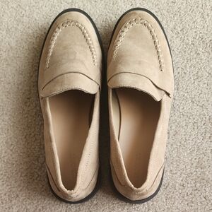 Women's Taupe Loafers Faux Suede